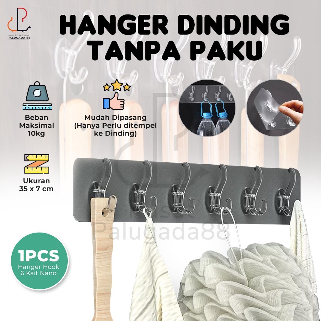 Jual Gantungan Dinding Hook Hanger Tempel Gantung Baju Handuk Kait 6