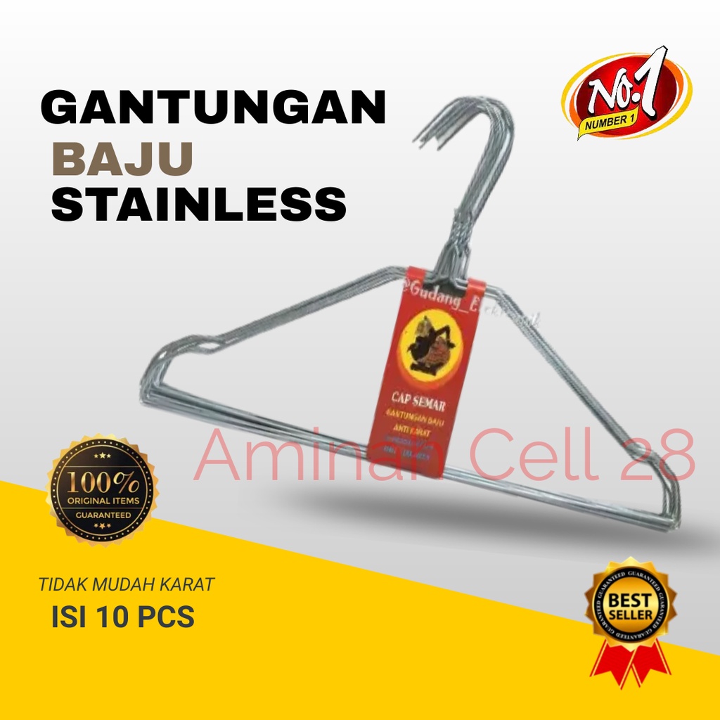 Jual Hanger Kawat Gantungan Baju Stainless Isi Pcs Shopee Indonesia