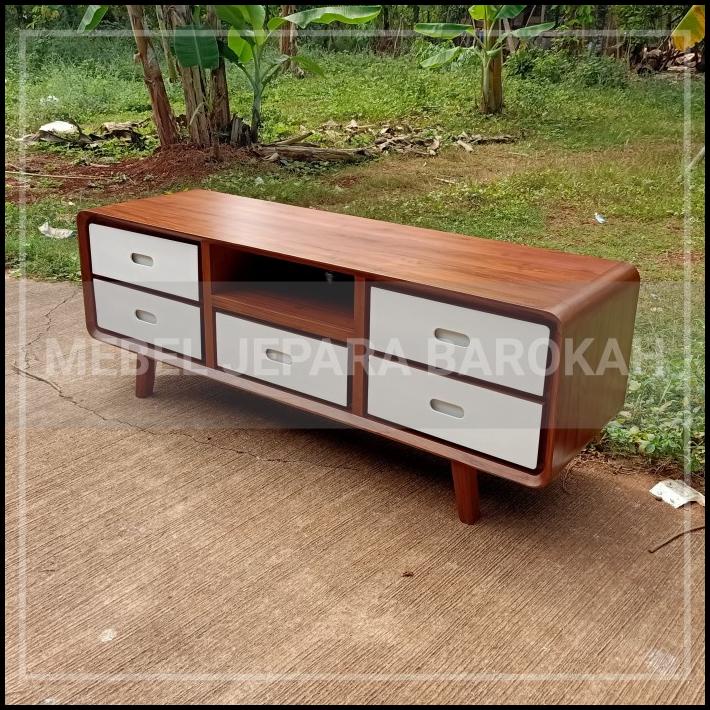 Jual Meja Bufet Rak Tv Kayu Jati Panjang Cm Laci Retro Kayu Jati