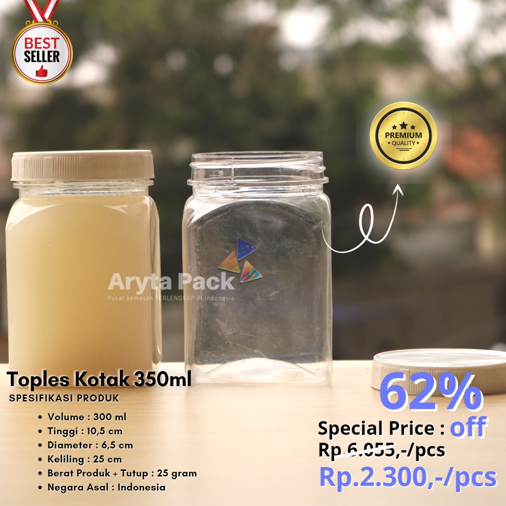 Jual Toples Plastik Pet Ml Kotak Kue Snack Cookies Sambal Tutup