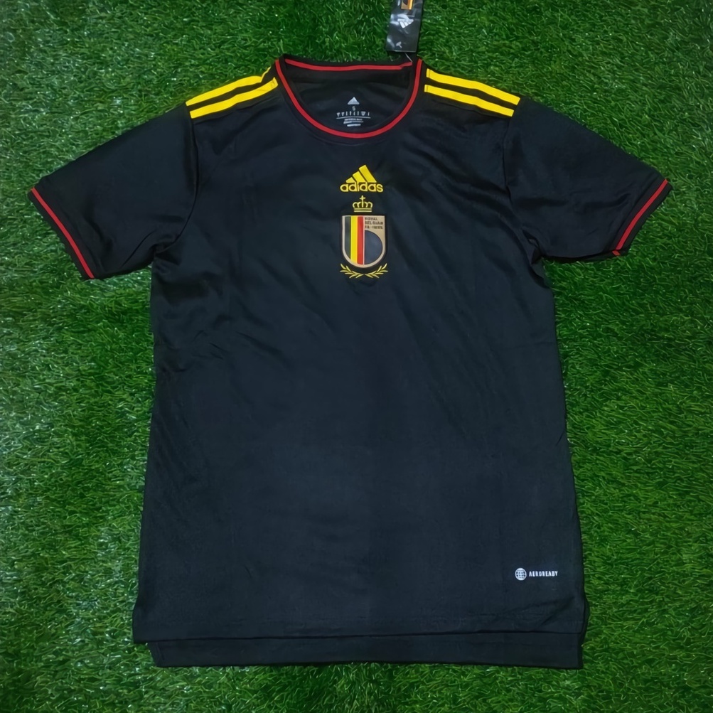 Jual JERSEY PRIA TIMNAS BELGIA AWAY WORLD CUP QATAR 2022 HITAM PREMIUM