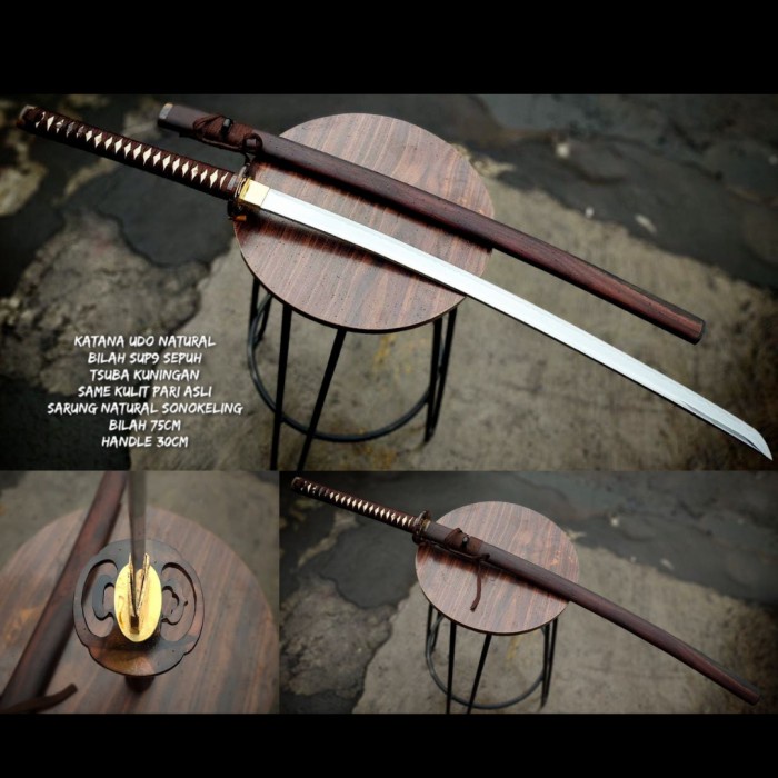 Jual KATANA SAMURAI PEDANG JEPANG UDO BAJA PER NATURAL Shopee Indonesia