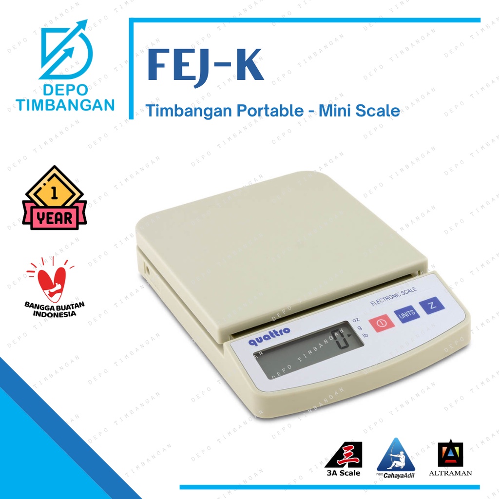 Jual Quattro Timbangan Meja Portable Mini Scale Timbangan Digital Fej