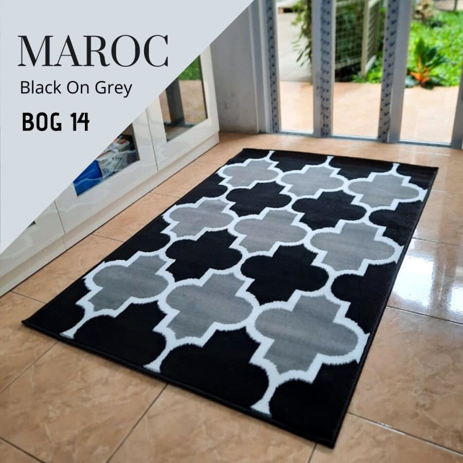 Jual Maroc Karpet Lantai X Black On Grey Bog Karpet Permadani