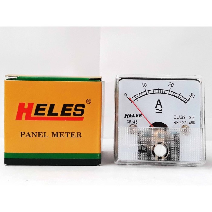 Jual PANEL METER AMPERE METER ANALOG HELES CR 45 30 AMPERE Shopee