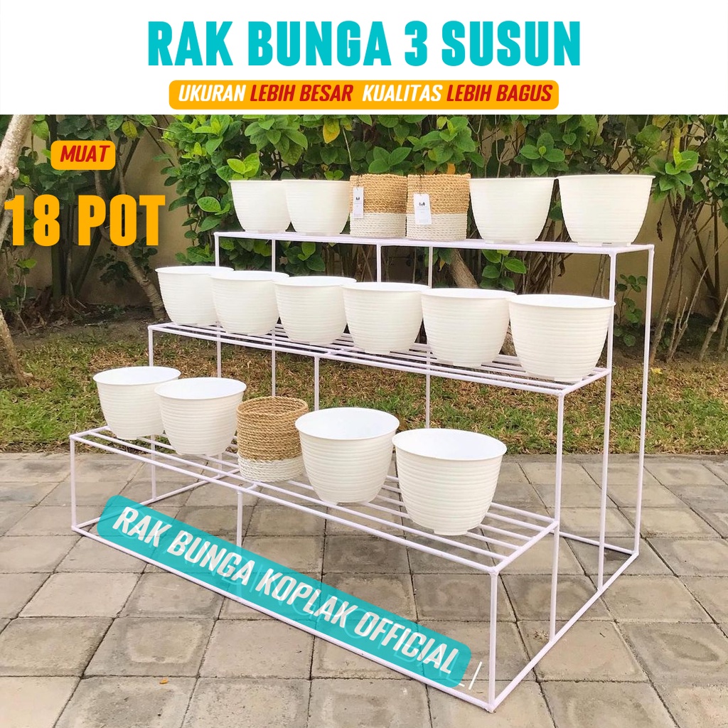 Jual Rak Bunga Susun Besi Minimalis Murah Tempat Pot Tanaman Hias Bunga