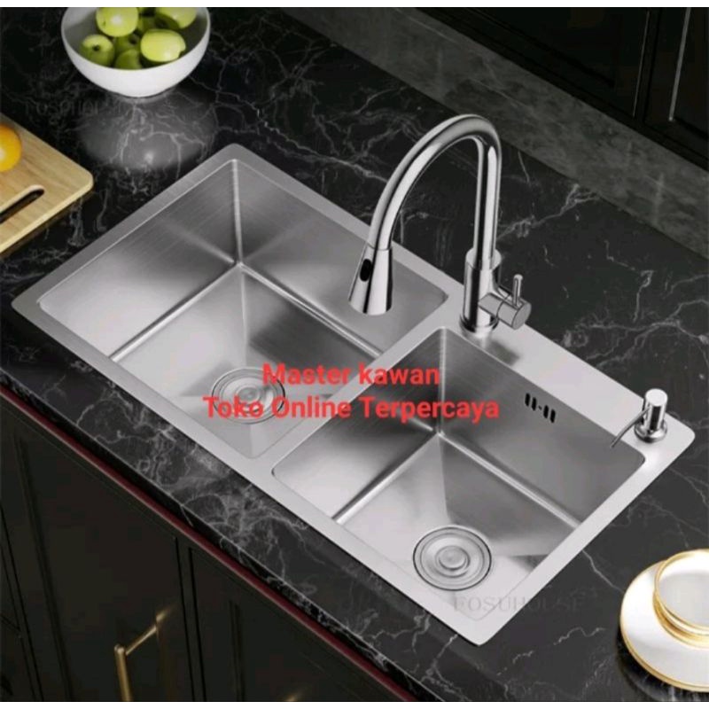 Jual Paket Lengkap Kitchen Sink Stainless GOLDEN HAND 7541 KRAN