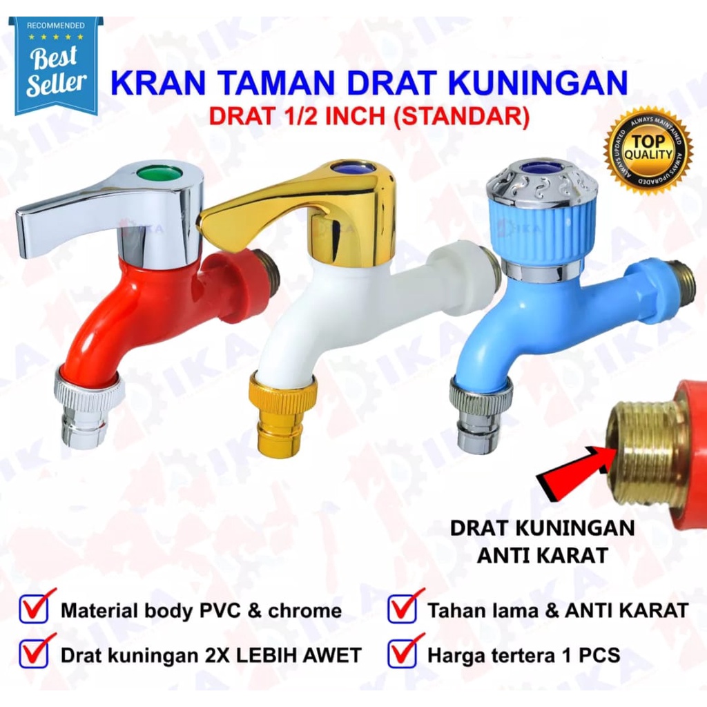 Jual Kran Air Engkol Taman Pvc Inch Drat Kuningan Murah Dan