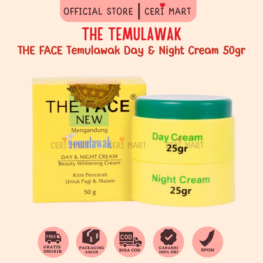 Jual Bpom The Face Temulawak Day Night Cream Gr Menyamarkan Kerutan