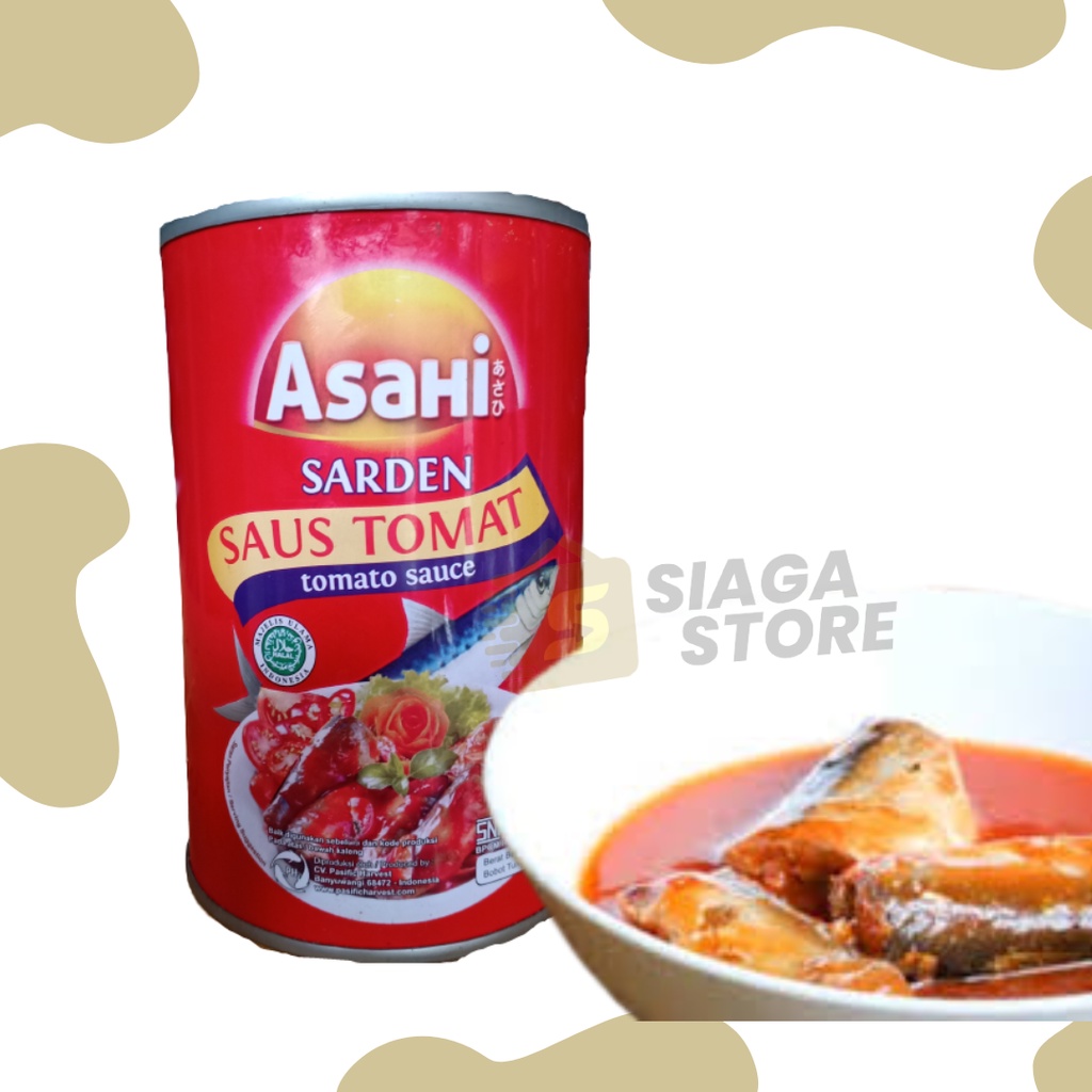 Jual Asahi Sarden Kaleng Saus Tomat Ikan Kaleng 155gr Shopee Indonesia