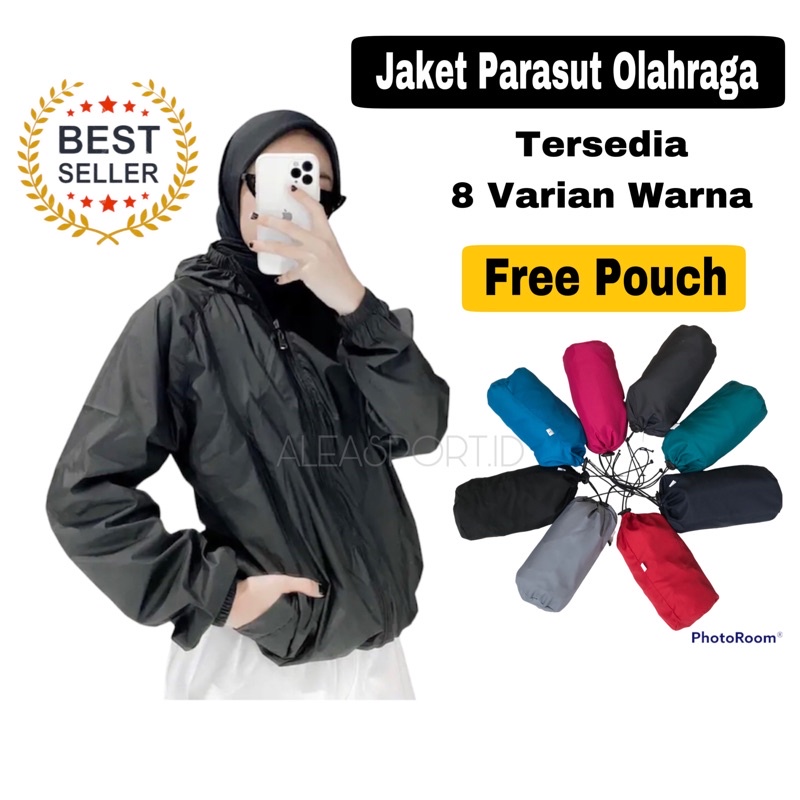 Jual Jaket Olahraga Parasut Pria Wanita Dewasa Hiking Jogging Sauna Gym