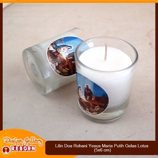 Jual Lilin Ibadah Doa Rohani Gelas Yesus Dan Maria Putih Stearin X