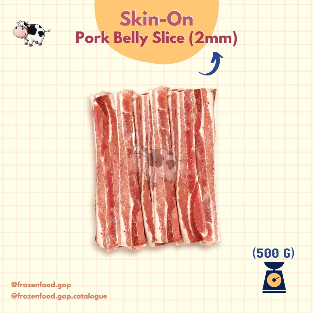 Jual Pork Belly Slice Skin On Lapisan Daging Babi Kg Frozen Meat