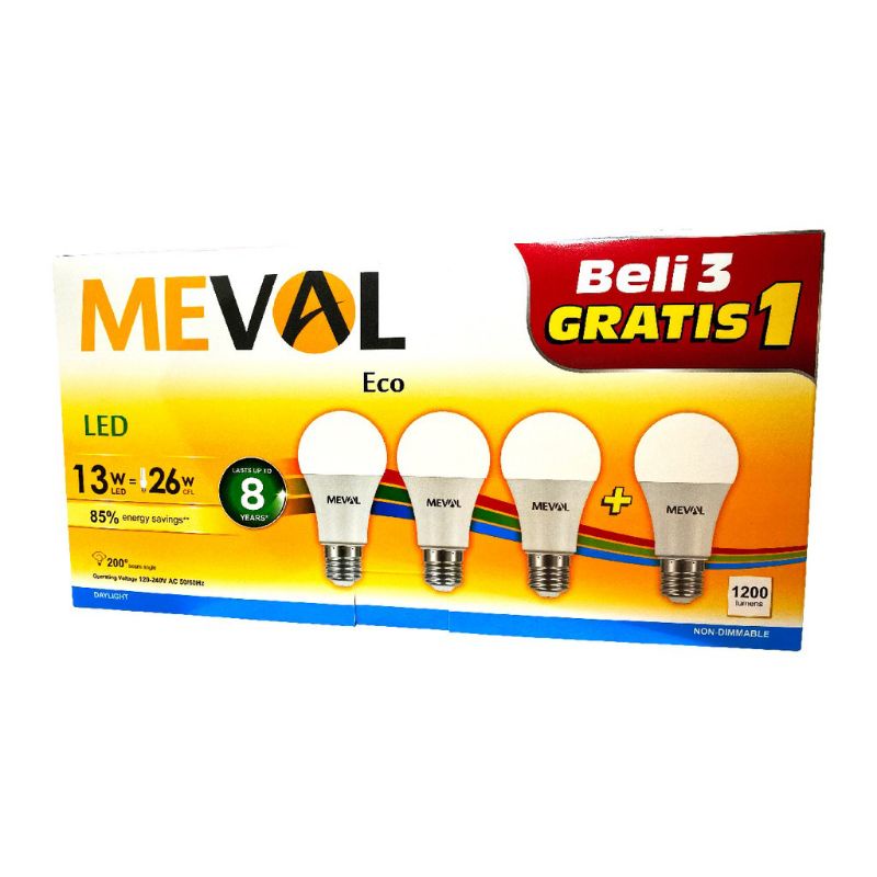 Jual Lampu Led Bulb Eco Meval W Paket Isi Putih Shopee Indonesia