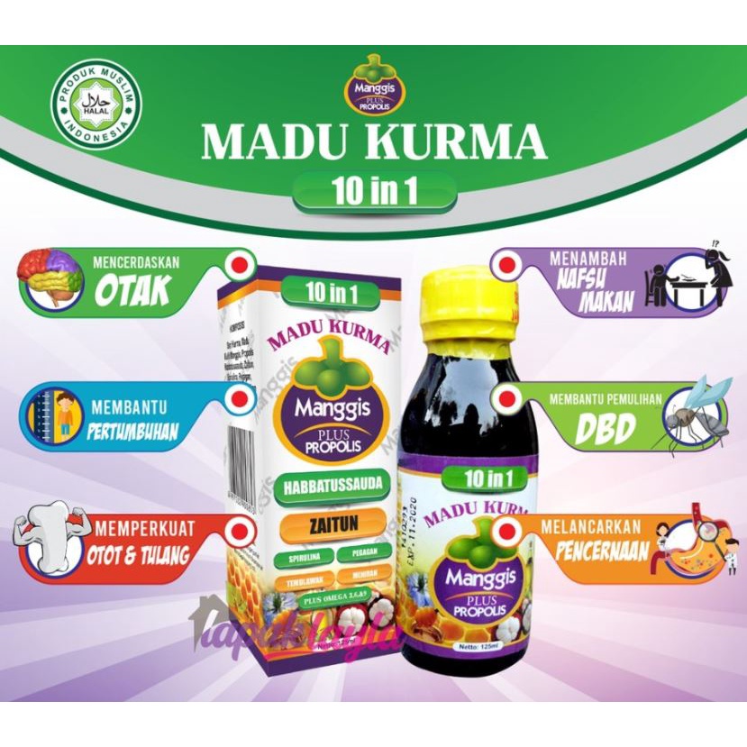 Jual Madu KURMA Manggis 10 In 1 Plus Propolis Omega 3 6 9 Bagus Untuk