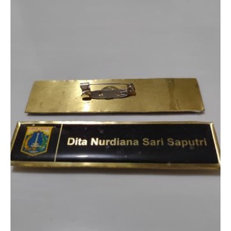 Jual Name Tag Kuningan Stainless Steel Resin Peniti Magnet Shopee