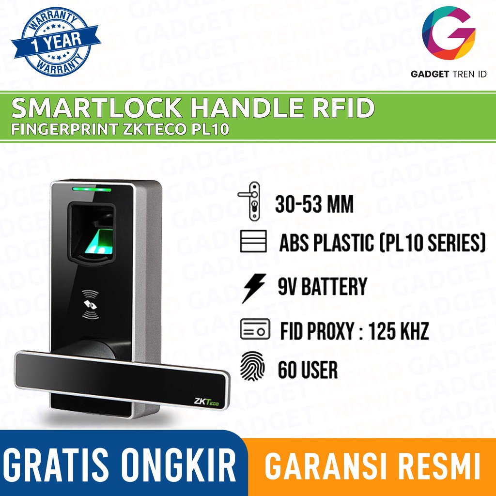 Jual Smart Home Door Lock Handle Pintu Zkteco Pl Rfid Proxy