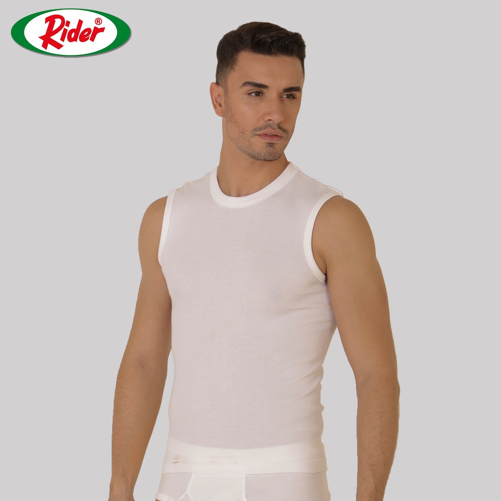 Jual Tanktop Pria Rider Sleeveless Round Neck Warna Putih R Bp Isi