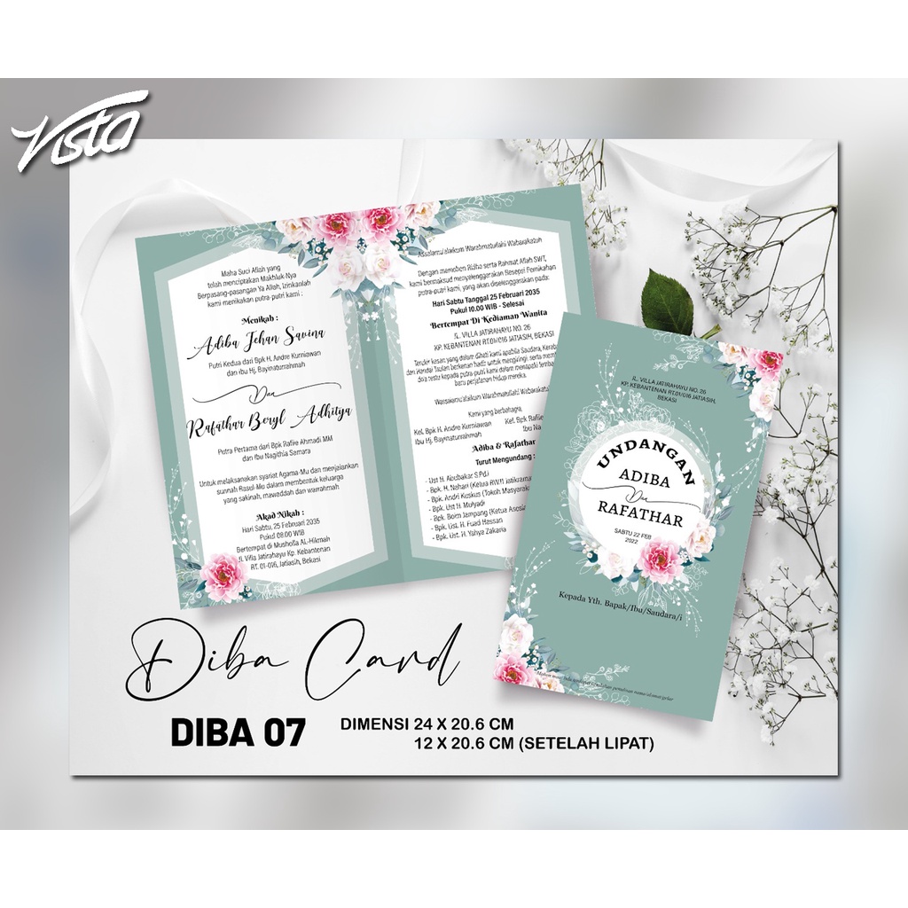 Jual Undangan Pernikahan Blangko Diba Card Nikah Wedding Simple