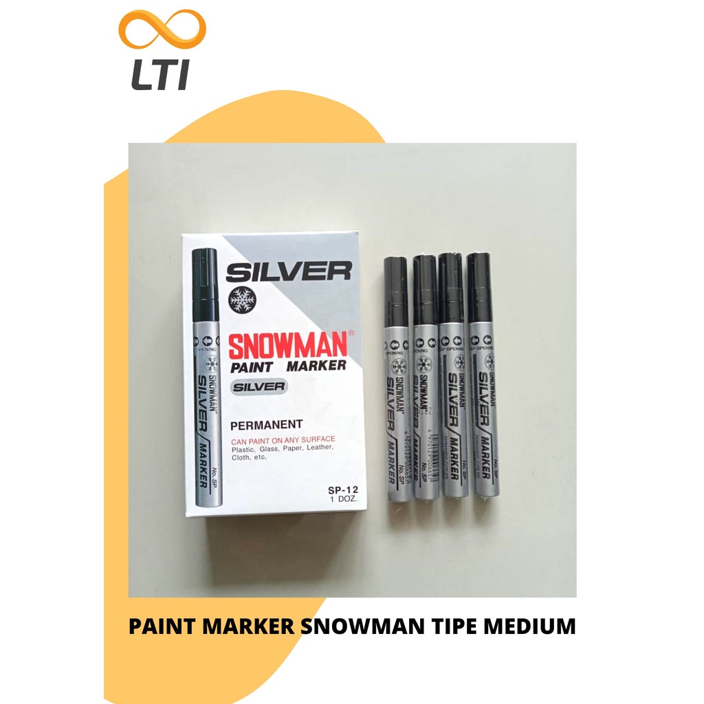 Jual Spidol Snowman Paint Marker Medium Tip SP 12 Silver Per Lusin BISA