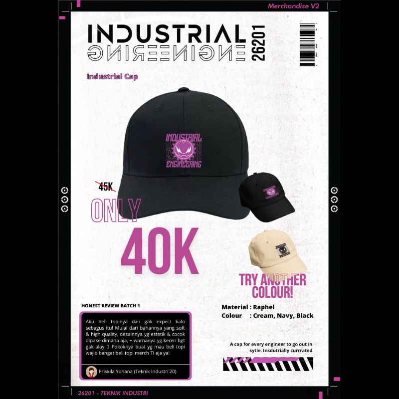 Jual Topi Official Merchandise Teknik Industri Universitas Airlangga