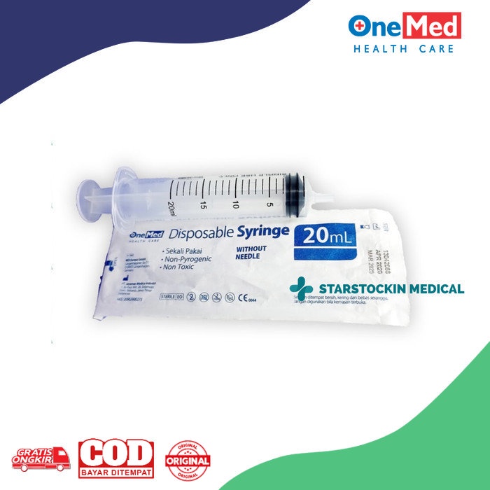 Jual Spoit 20 Ml Cc Onemed Spuit Disposable Syringe Satuan Pcs Shopee