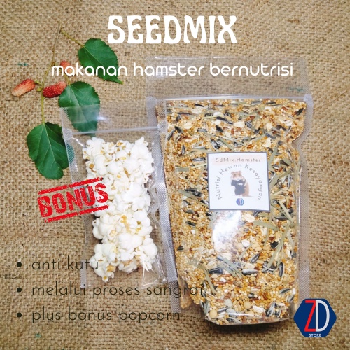 Jual Seedmix Gram Makanan Hamster Bijian Komplit Free Snack