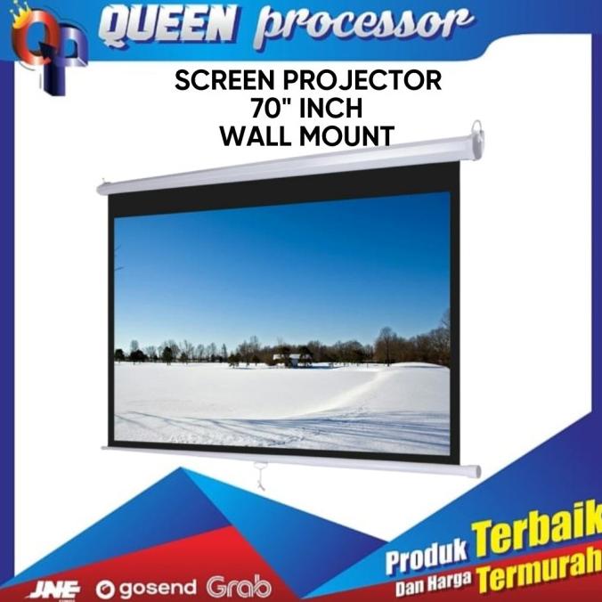 Jual SCREEN PROJECTOR 70 INCH WALL MOUNT PROYEKTOR LAYAR 70 INCH