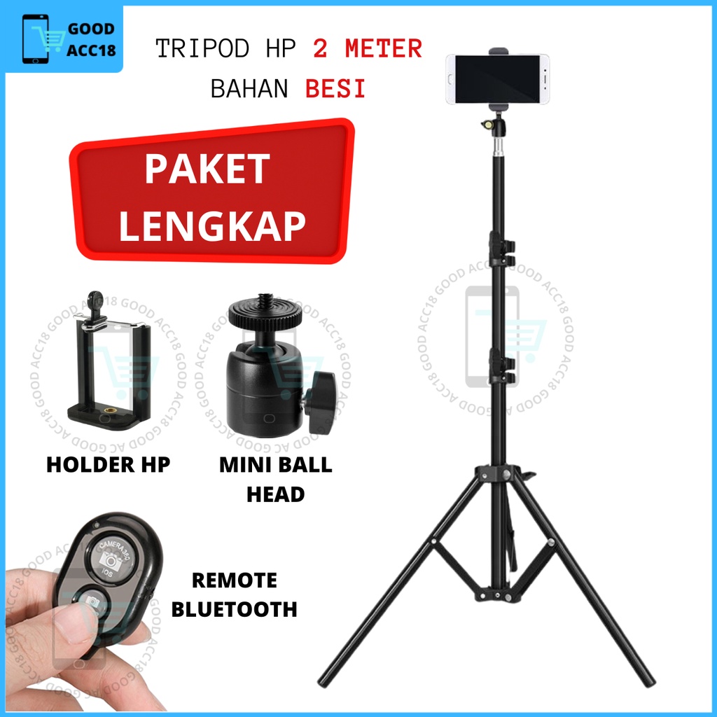 Jual Tripod Handphone Dan Kamera Meter Besi Plus Mini Ball Holder Hp