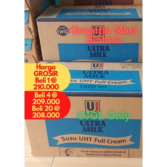 Jual Bintara Susu Ultra Uht Full Cream Liter Ml X Dus