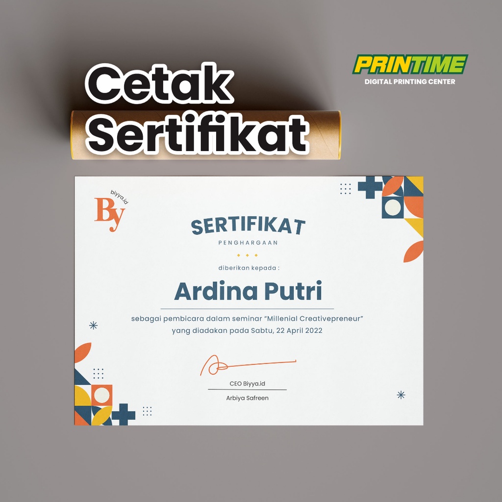 Jual Printime Cetak Sertifikat Custom Shopee Indonesia