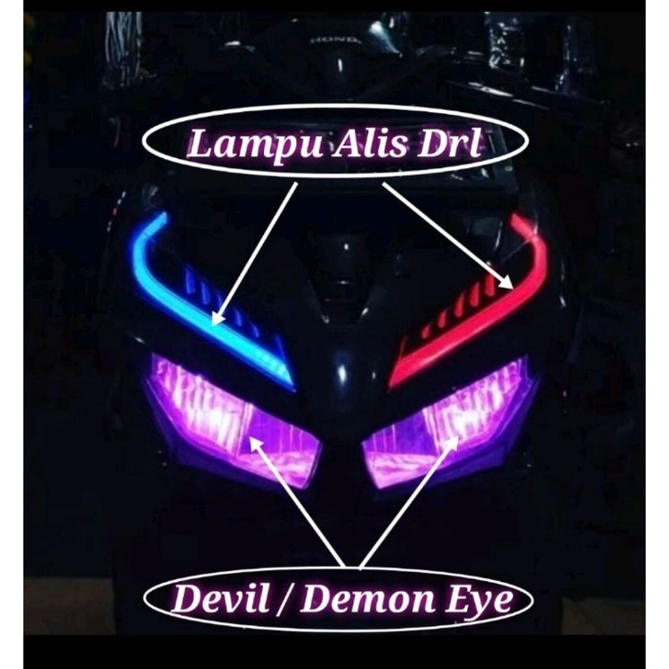 Jual LAMPU ALIS DRL Sepaket NON BINTIK 30cm 2pcs DAN DEVIL EYES 3TITIK