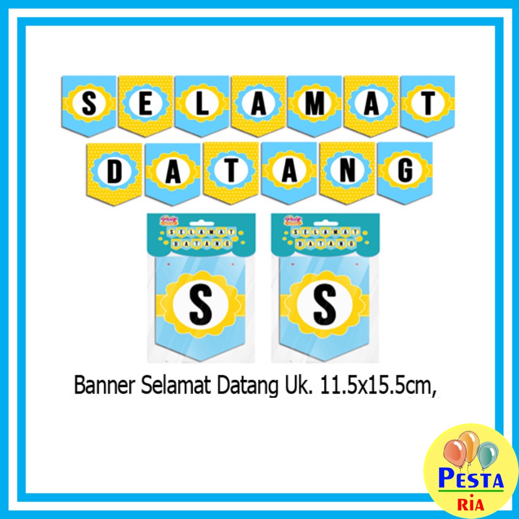 Jual Murah 1 Set Banner Segilima Selamat Datang Bunting Flag