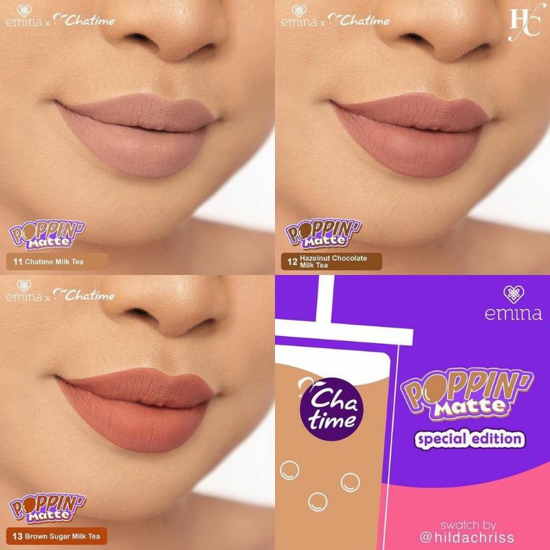 Jual Emina Poppin Matte X Chatime Edition Emina Lipcream Chatime