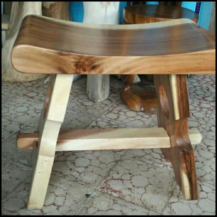 Jual Kursi Dingklik Kursi Bangku Stool Suar Kayu Jati Utuh Murah