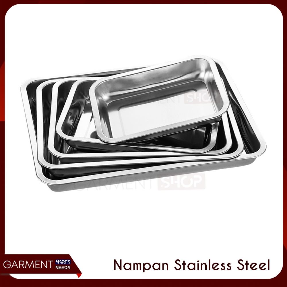 Jual Nampan Stainless Persegi Kotak Baki Tempat Saji Makanan Anti Karat