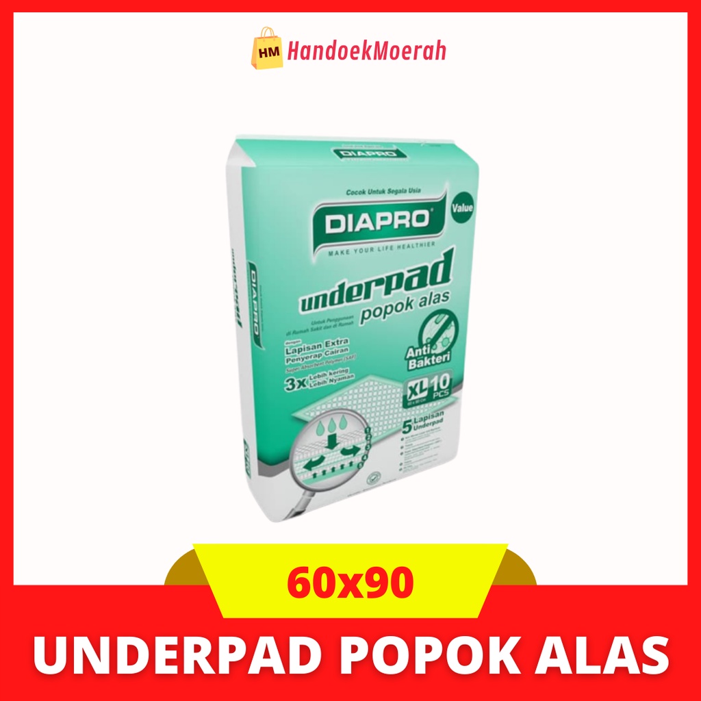 Jual Diapro Underpad Popok Alas 60x90 Cm Shopee Indonesia