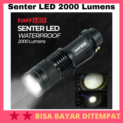 Jual Senter LED 2000 Lumens Waterproof Pocketman P1 Lampu Senter LED