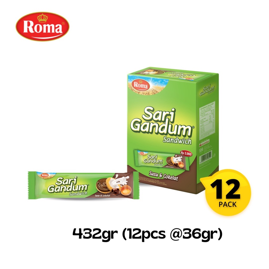 Jual ROMA SARI GANDUM BOX ISI 12 PCS Shopee Indonesia