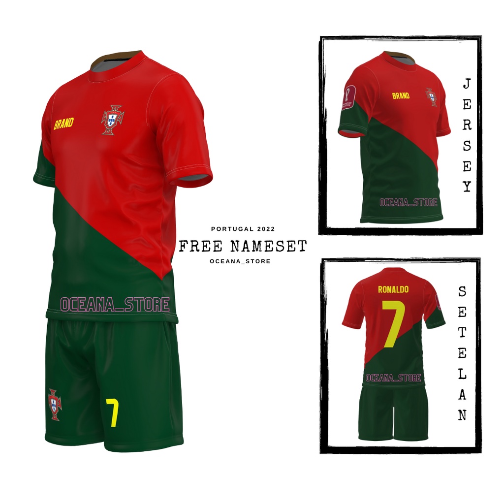 Jual JERSEY PORTUGAL HOME PIALA DUNIA QATAR TERBARU 2022 FREE NAMA DAN