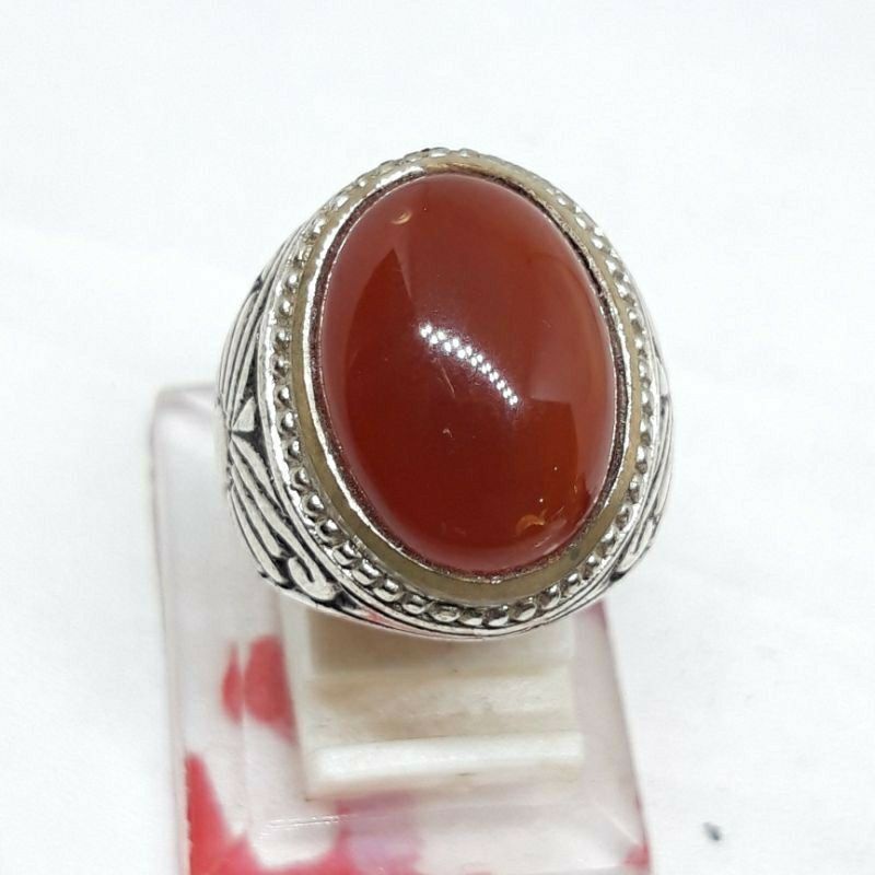 Jual Cincin Batu Akik Yaman Cempaka Sulaiman Natural Ring Titanium