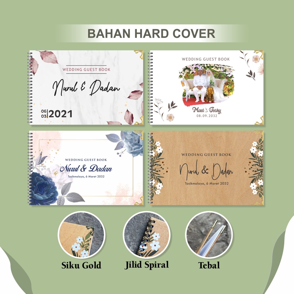 Jual Buku Tamu Pernikahan Hard Cover Custom Premium Aesthetic Shopee