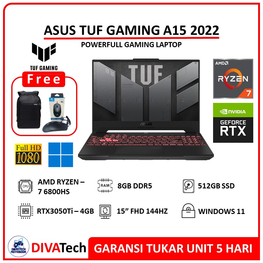 Jual Asus Tuf Gaming A Fa Re Rtx Ti Ryzen Hs Gb