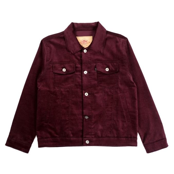 Jual NEW JAKET PRIA EMERALD TRUCKER MAROON CORDUROY JACKET JAKET