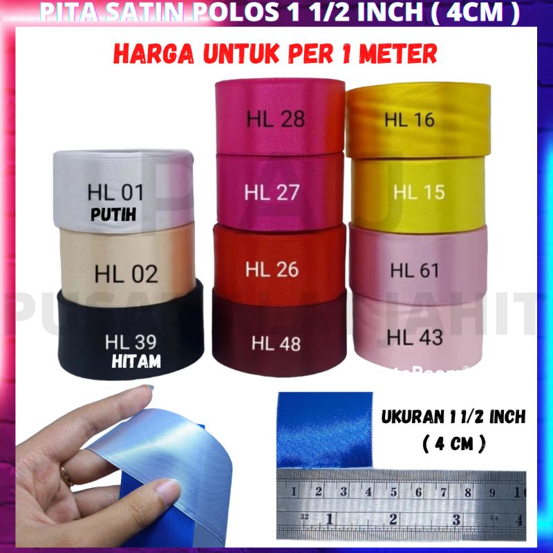 Jual Pita Ribbon Hias Kado Satin Saten Polos Lebar Inch Cm Per