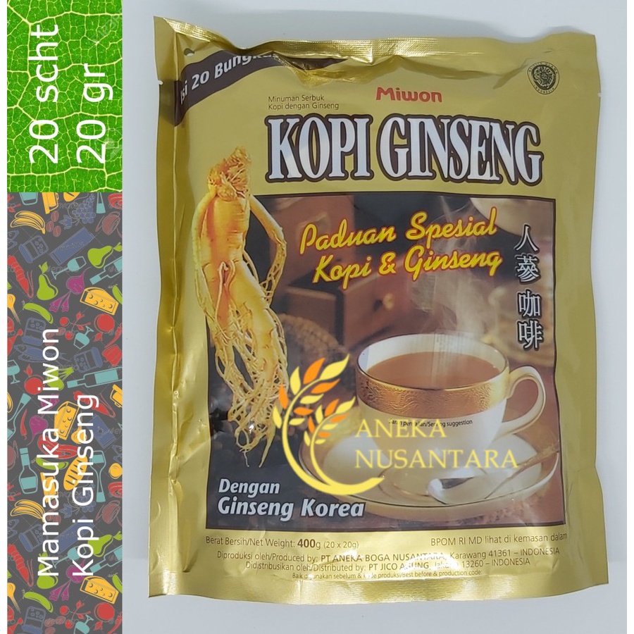 Jual Kopi Ginseng Miwon Sachet Isi 20 20g X 20 400g Shopee Indonesia