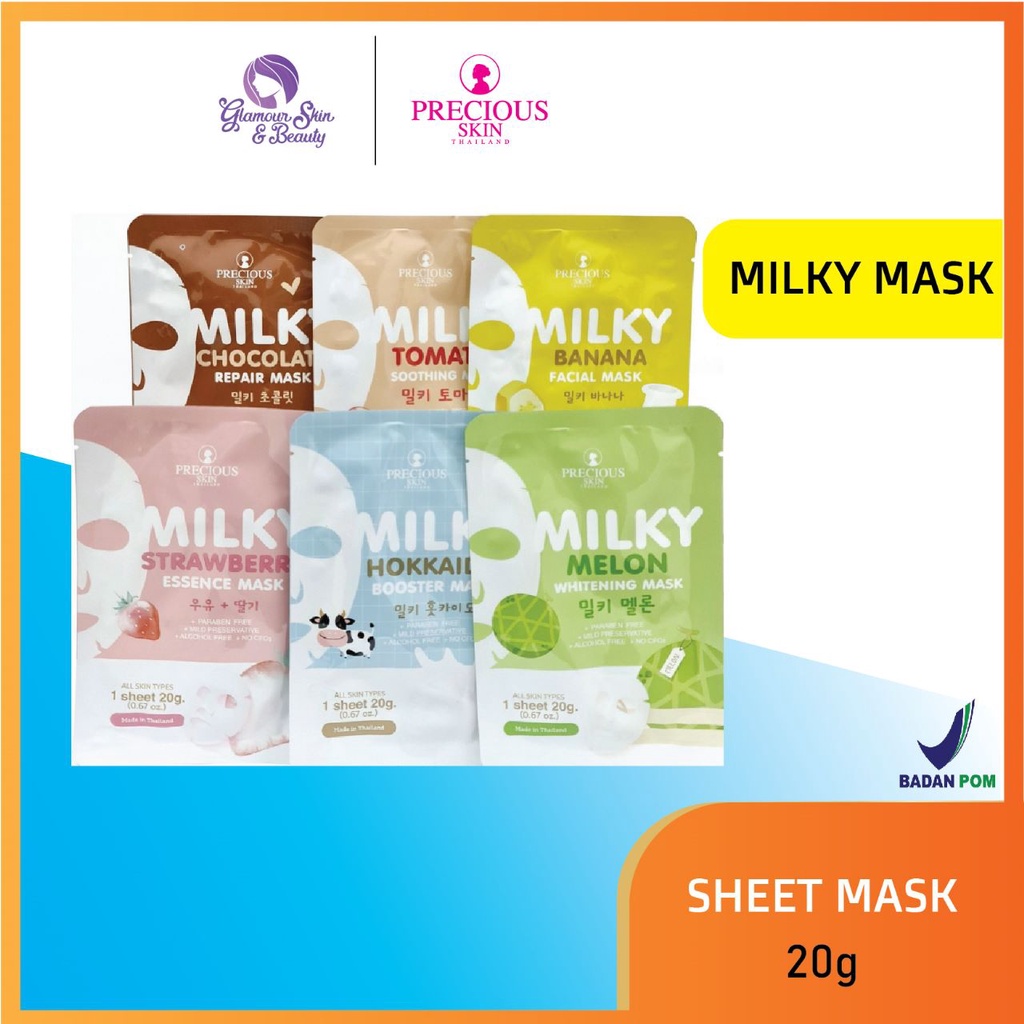 Jual Precious Skin Thailand Milky Brightening Sheet Mask Series Masker