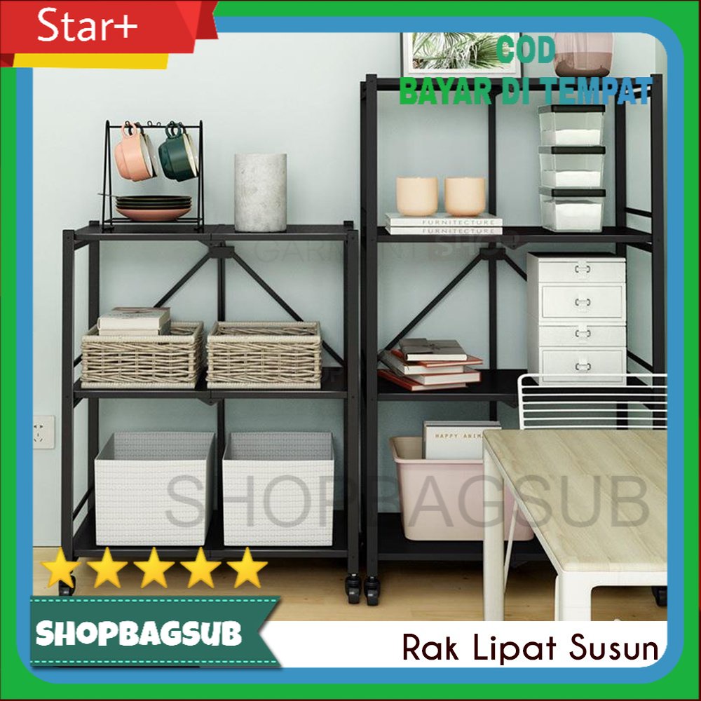 Jual Rak Dapur Lipat Besi Susun Tanpa Instalasi Kitchen Rack