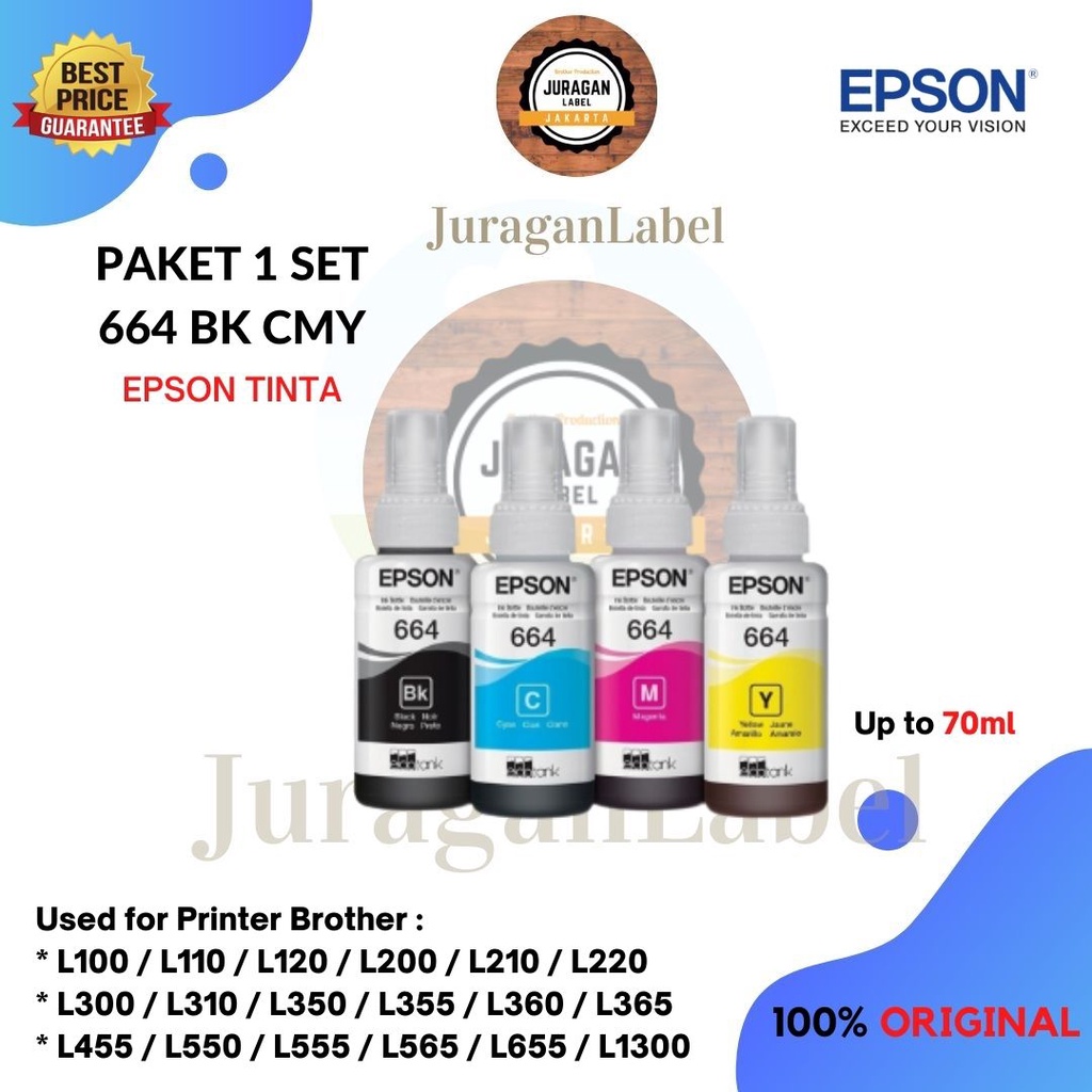 Jual Tinta Epson Bk Cmy T For L L L Original Per Pcs