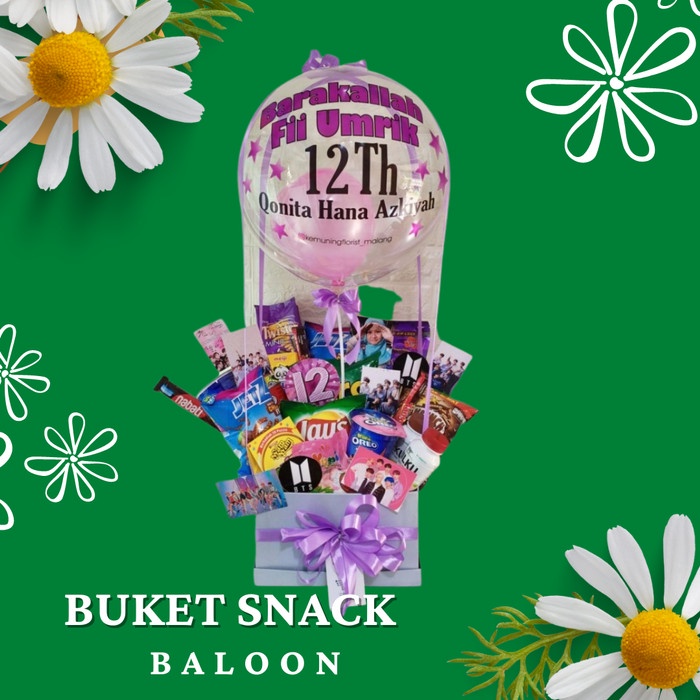 Jual Buket Snack Buket Jajan Ballon Snack Rangkaian Jajan Kado